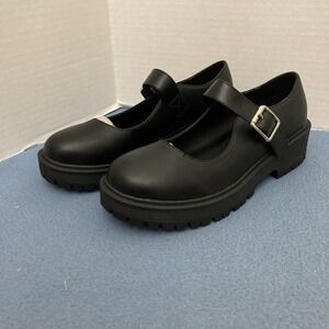 Forever Women's Black "Chief-58" Y2K Mary Jane Shoe w/Chunky Heel - SZ 7.5